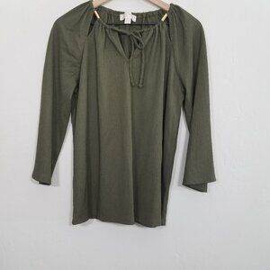 MICHAEL Michael Kors Olive Green Top Blouse Size M